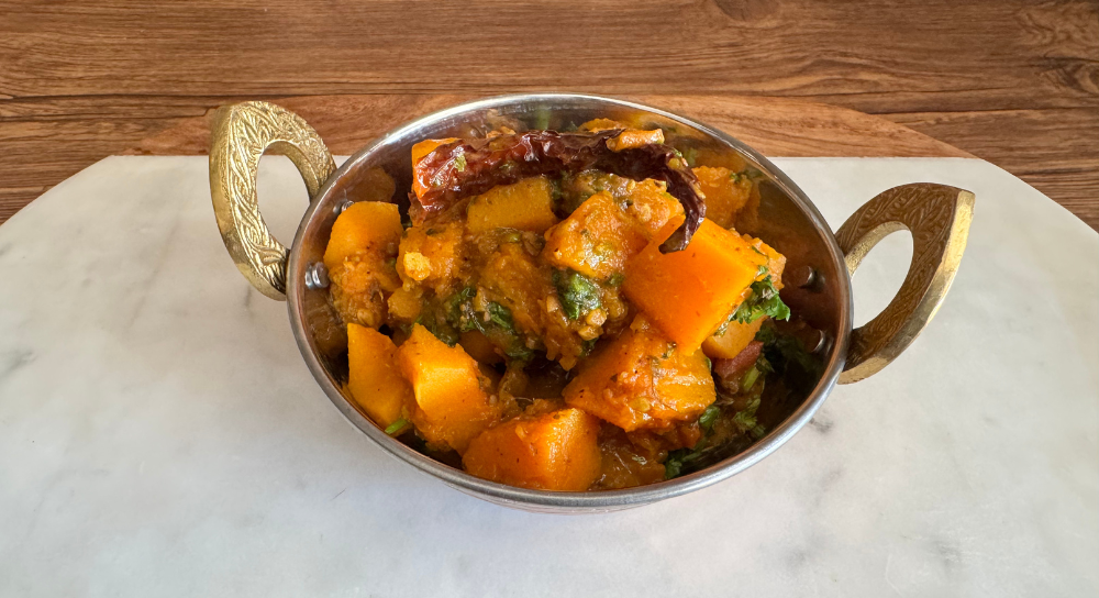 Image of spicy vegan pumpkin curry, a gluten free recipe perfect for vegan meals and gluten free food recipes.